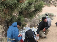 Hikers at the cache